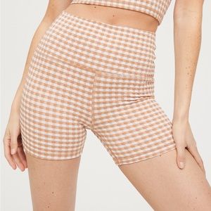 Offline by Aerie hi-rise 4” inseam gingham shorts
